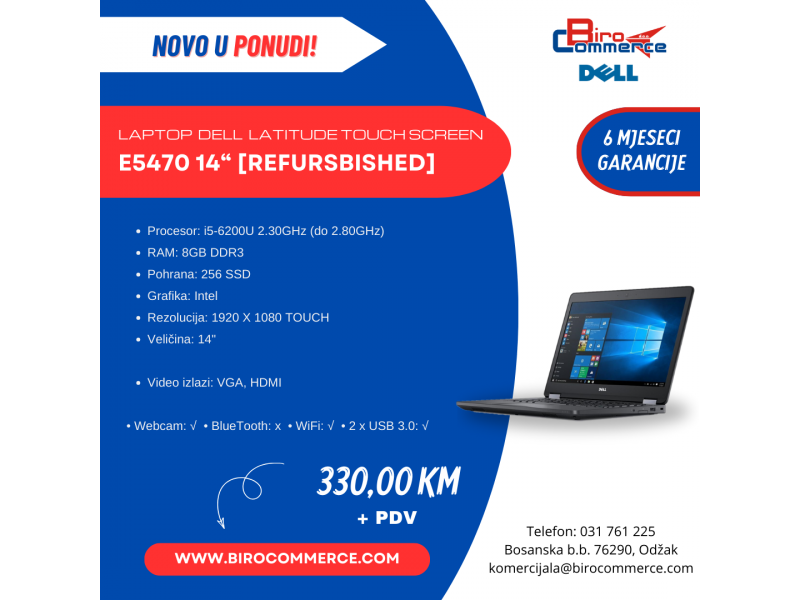 Laptop LAPTOP  DELL  E5470 LATITUDE touch screen