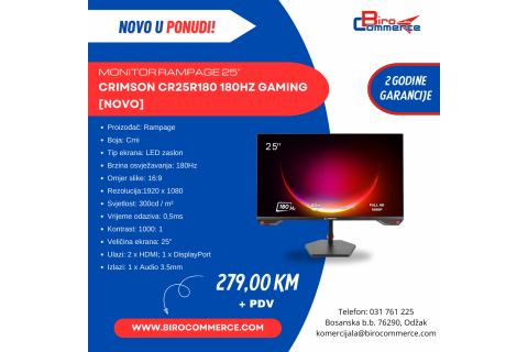 Monitor Gaming Rampage Crimson 180Hz